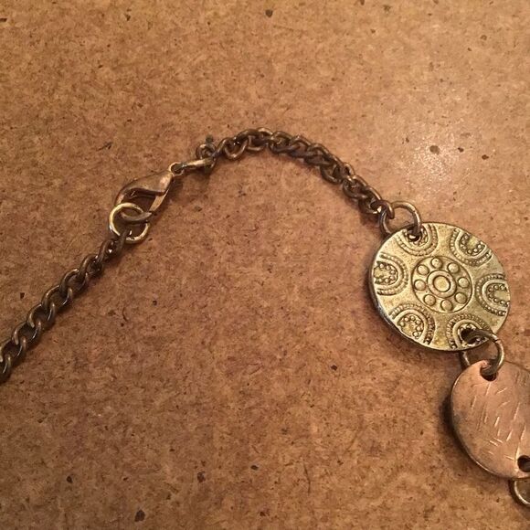 Vintage Elegant Mixed Metal Disk Necklace - Picture 5 of 5